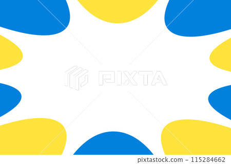 Blue and yellow explosion-like speech bubble frame, background illustration 115284662