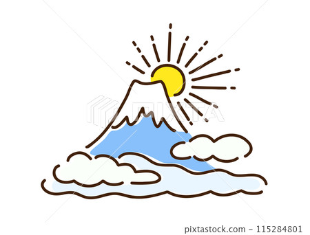 雲和日出的簡單例證 115284801