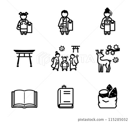 Autumn icon illustration set Autumn icon illustration set 115285032