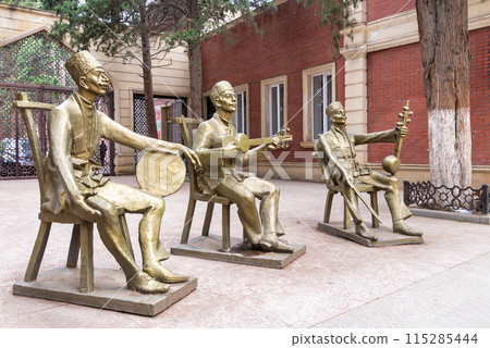 Bronze Musician Statues on Javad Khan Street, Ganja, Azerbaijan 115285444