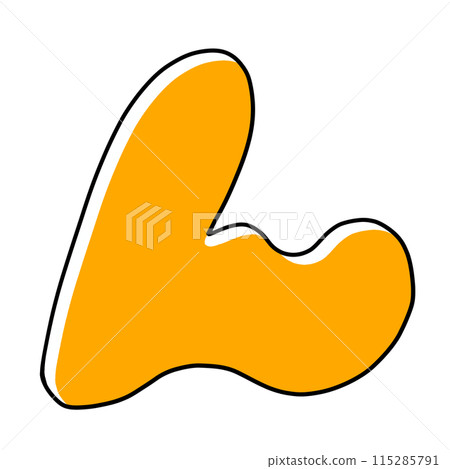 A simple, rounded version of the hiragana character "n" in solid color A simple, rounded version of the hiragana character "n" in solid color 115285791