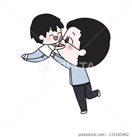 A man is holding a baby in his arms A man is holding a baby in his arms 115285862