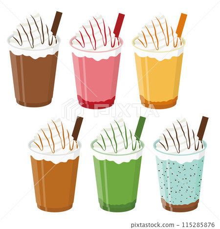 上面有奶油的飲料插圖集 115285876
