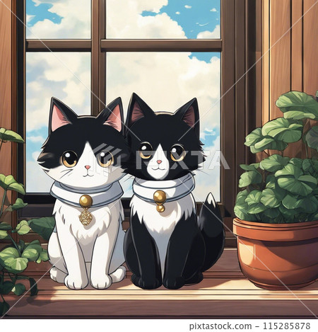 友善的黑白貓 115285878