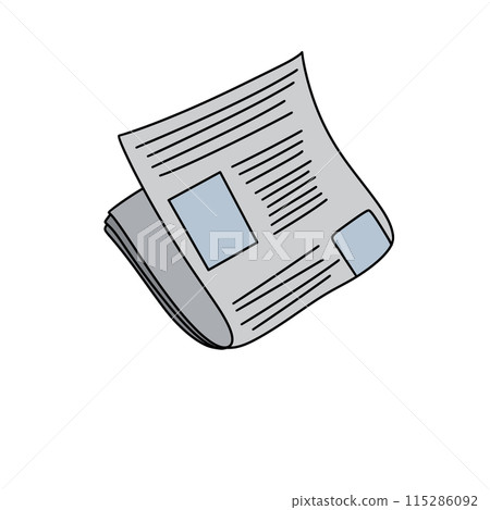 A newspaper is open to a page with a headline that reads "The World is Ending" 115286092