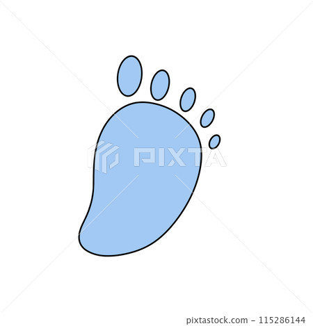 A blue foot with white circles 115286144