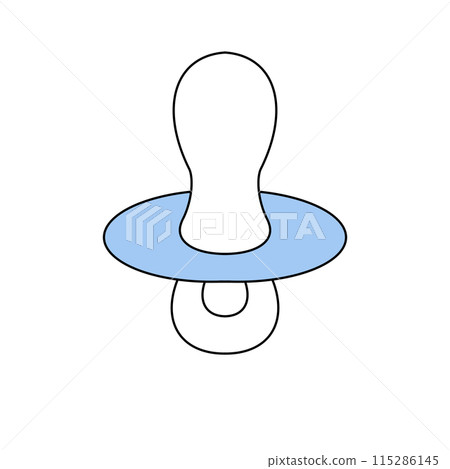A blue pacifier with a white circle on it A blue pacifier with a white circle on it 115286145