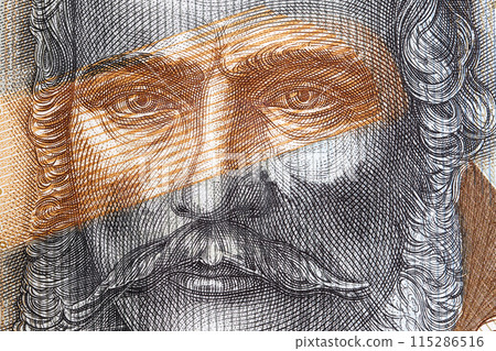 Ludovit Stur a closeup portrait from Slovak money Ludovit Stur a closeup portrait from Slovak money 115286516