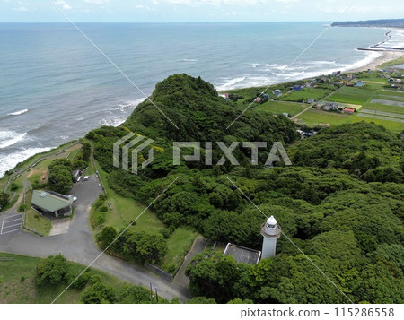 Chiba, Isumi, Taitozaki Lighthouse (drone aerial photography) 115286558