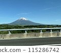 Mt. Fuji seen from the highway 115286742