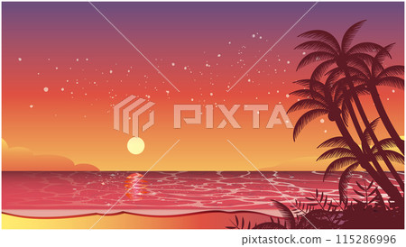 Tropical sea sunset Tropical sea sunset 115286996