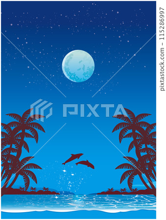 Tropical beach night Tropical beach night 115286997