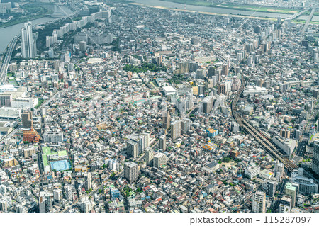 [東京] 建築物密集的大城市的城市景觀 115287097