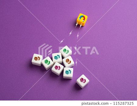 Magnet attracting money. Attract investment. Borrow. Accumulation of funds. Tax collection. Search for funds for startups and businesses. Raise finances 115287325