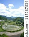 Aragi Island in Wakayama with the sky reflected on the water 115287834