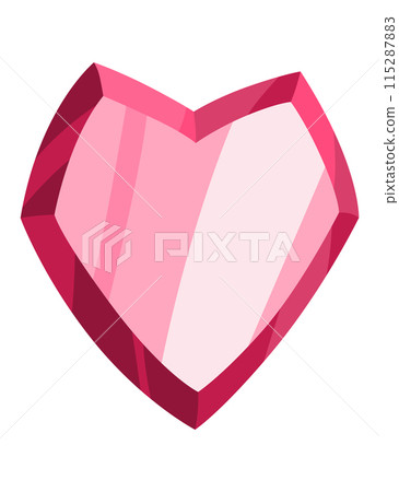Heart of precious stone game icon. Vector cartoon game ui symbol. Gui of rpg computer or mobile game Heart of precious stone game icon. Vector cartoon game ui symbol. Gui of rpg computer or mobile game 115287883