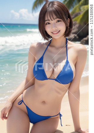 A young woman in a bathing suit 115288068