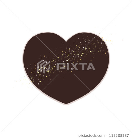 手繪心-巧克力棕色+米色(邊框) 手繪心-巧克力棕色+米色(邊框) 115288387