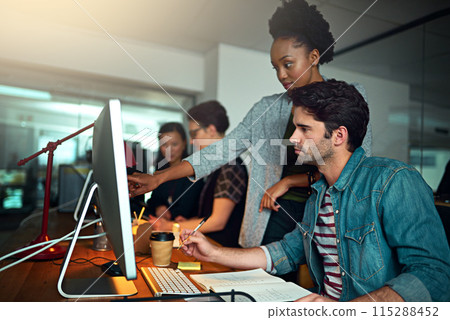 Diversity, designers and office for computer, collaboration and employees. Support, pc and technology or planning, colleagues and showing for training, internet and tech in mentor and coaching Diversity, designers and office for computer, collaboration and employees. Support, pc and technology or planning, colleagues and showing for training, internet and tech in mentor and coaching 115288452