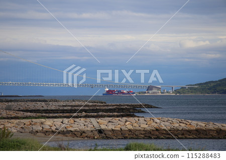 A view of the Akashi Kaikyo Bridge A view of the Akashi Kaikyo Bridge 115288483