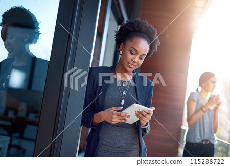 Business people, women and tablet with typing, connection and website info with internet, digital app and research. Break, employees and worker with technology, communication and email with good news Business people, women and tablet with typing, connection and website info with internet, digital app and research. Break, employees and worker with technology, communication and email with good news 115288722
