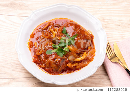 Tomato stew hamburger Tomato stew hamburger 115288926
