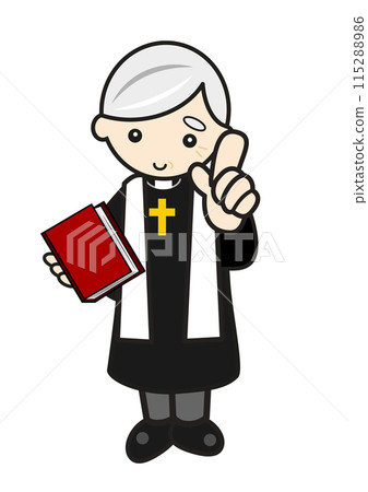Priest pointing at something Priest pointing at something 115288986
