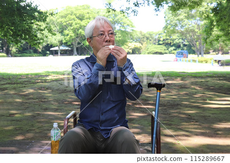 享用三明治的老人 115289667