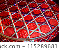 Bright red glass plate 115289681