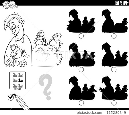 shadow activity with cartoon proverb illustration coloring page shadow activity with cartoon proverb illustration coloring page 115289849