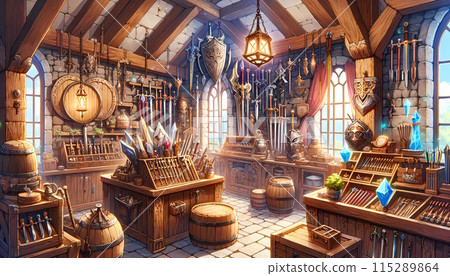 RPG-style weapon shop interior 1 RPG-style weapon shop interior 1 115289864