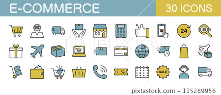 電子商務圖示設定顏色 115289956