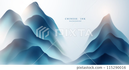 Modern design vector illustration of beautiful Chinese ink landscape painting. 115290016