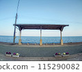 Shimonada Station platform and the Seto Inland Sea 115290082
