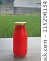 Love Real Food Watermelon Juice on wooden table 115290134