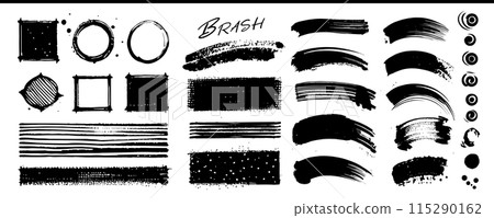 用方形、圓形、線條和畫筆繪製的動態設計材料 用方形、圓形、線條和畫筆繪製的動態設計材料 115290162