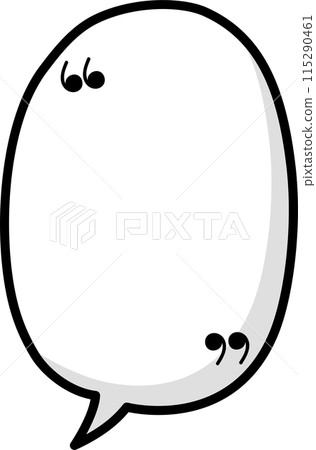 Black and white color speech bubble balloon with quotation marks, icon sticker memo keyword planner text box banner, flat png transparent element design 115290461