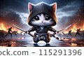 samurai, cat, character 115291396