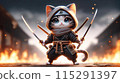 samurai, cat, character 115291397