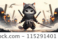 samurai, cat, character 115291401