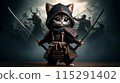 samurai, cat, character 115291402