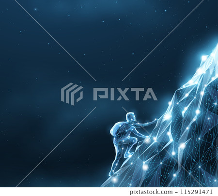 Climbing man. Business growth, Climb to success, Goal achievement 115291471