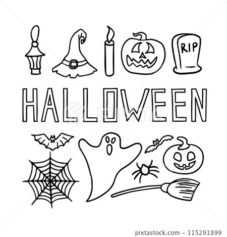 A set for the celebration of Halloween. A set for the celebration of Halloween. 115291899