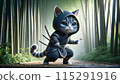 samurai, cat, character 115291916
