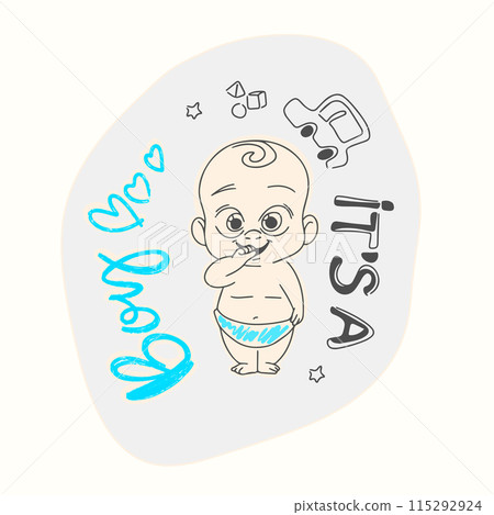 Its a boy, Vector poster design for gender reveal party 115292924