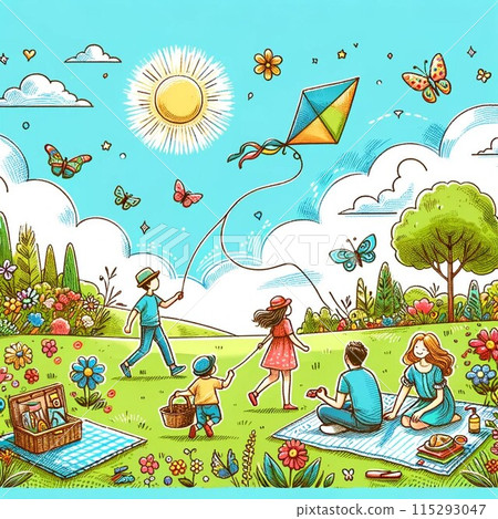 孩子們在夏季公園玩耍 115293047