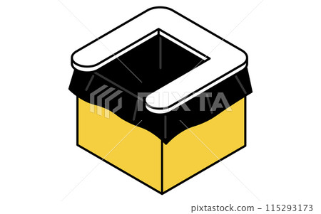 防災用品,簡易廁所的簡單線條畫,等軸圖 防災用品,簡易廁所的簡單線條畫,等軸圖 115293173