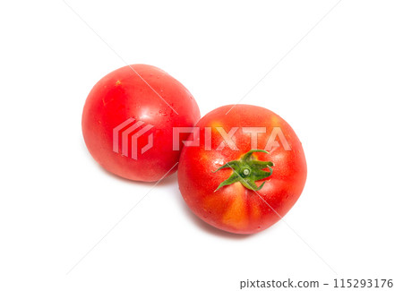 Pesticide-free ripe tomatoes [white background, cutout] 115293176