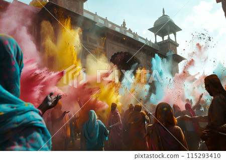 Vivid Holi Festival with Color Powders 115293410
