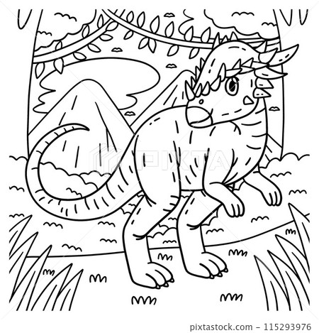 Pachycephalosaurus Dinosaur Coloring Page for Kids 115293976